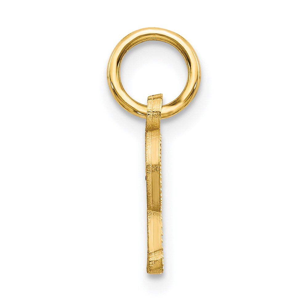 14k Yellow Gold Letter R Initial Charm Pendant for Women