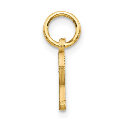 14k Yellow Gold Letter R Initial Charm Pendant for Women
