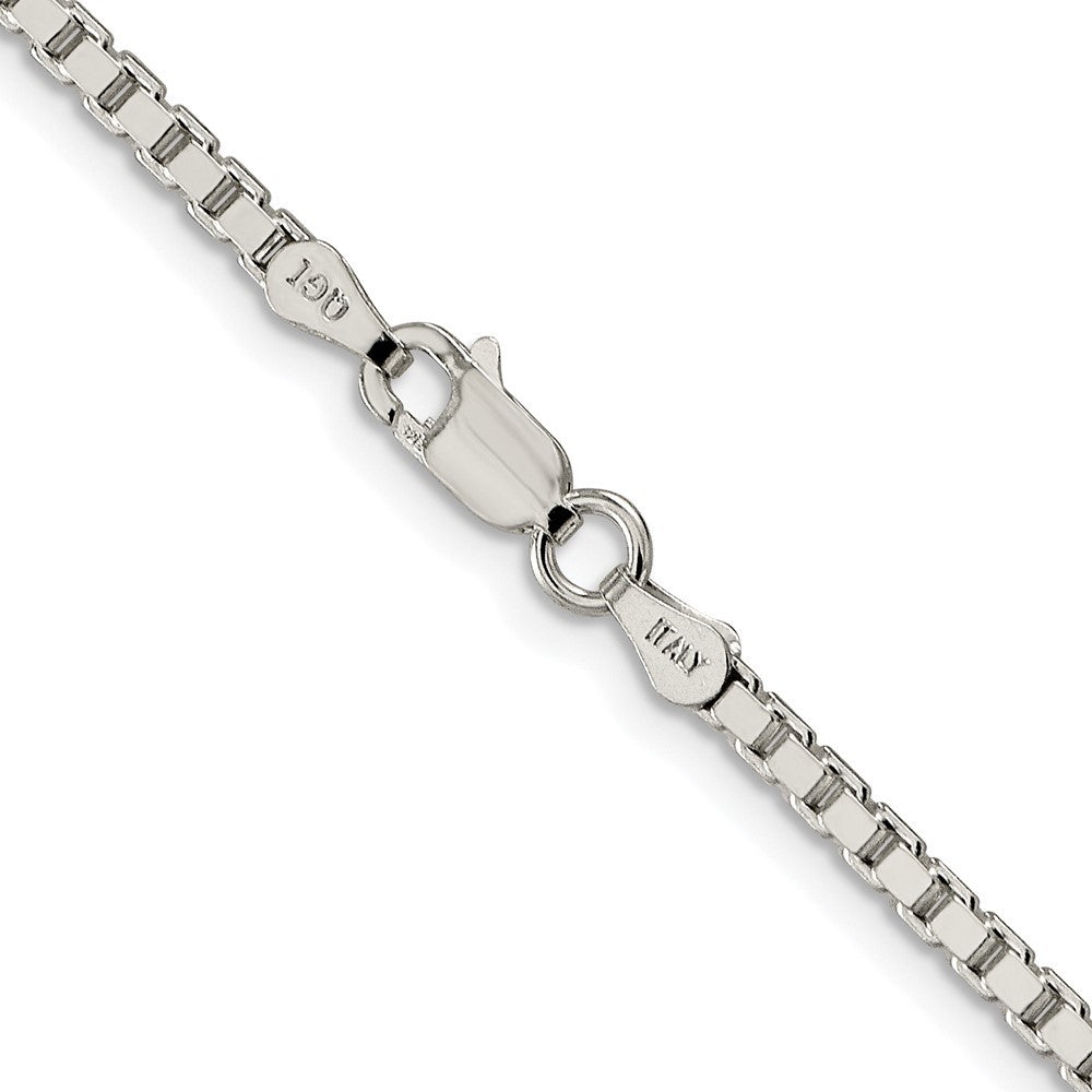 Sterling Silver Rhodium-plated 2.5mm Box Chain Necklace