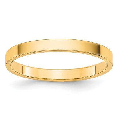 14K Yellow Gold Yellow Gold 2mm Lightweight Flat Wedding Band Size 10