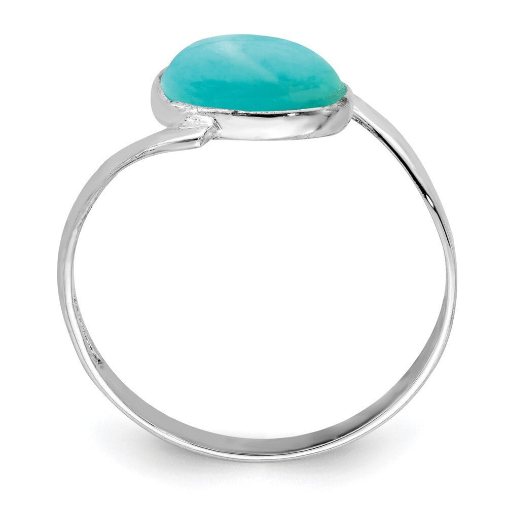 Sterling Silver Oval Amazonite Ring Size 7