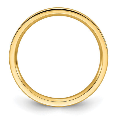14K Yellow Gold 2mm Standard Weight Flat Comfort Fit Wedding Band Size 7