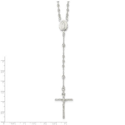 Sterling Silver Polished Rosary Necklace