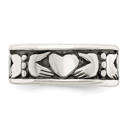 Sterling Silver Claddagh Design Ring Size 9