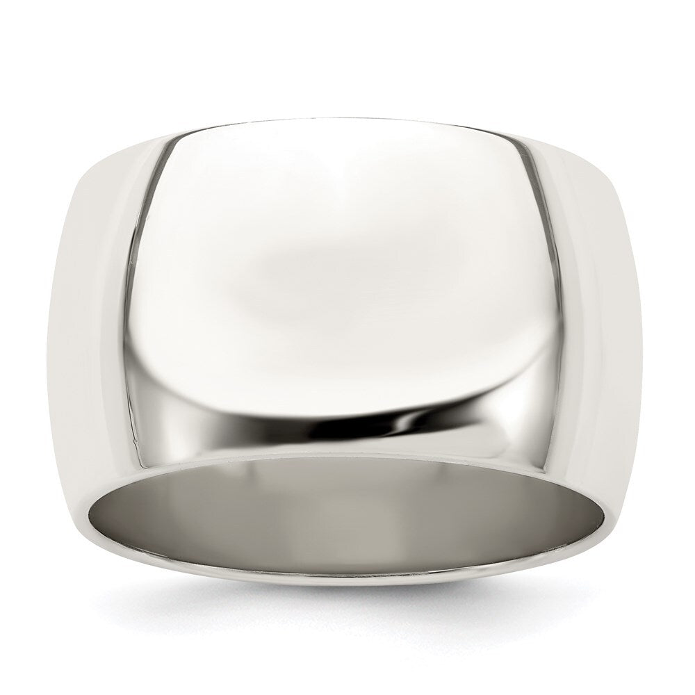 Sterling Silver 12mm Half Round Size 10 Band Ring