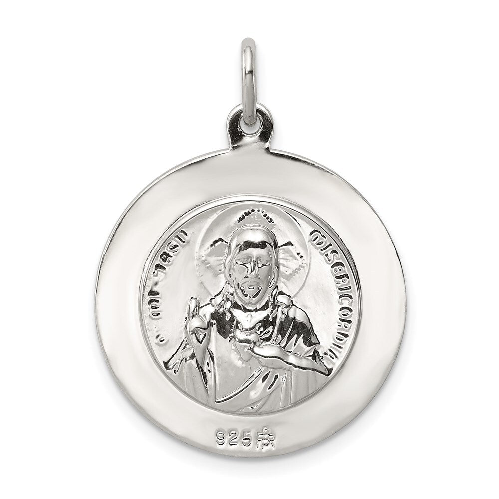 Sterling Silver Queen of the Holy Scapular Medal Pendant