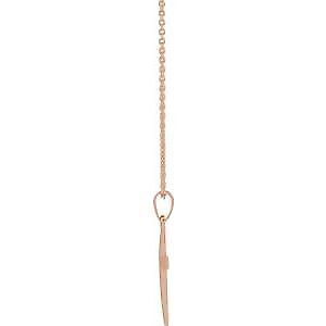 14k Rose Gold Cross Pendant Necklace 18"