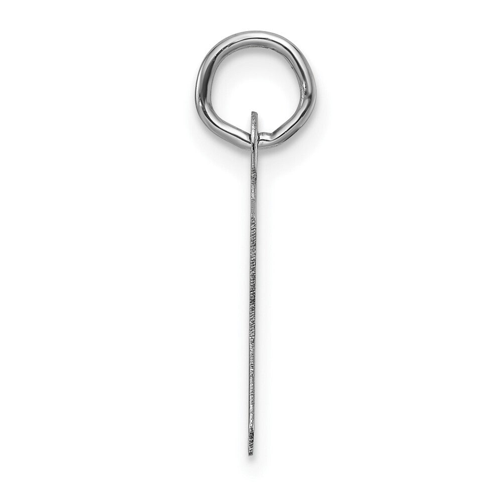 14k White Gold Slanted Block Letter K Initial Charm Pendant for Women