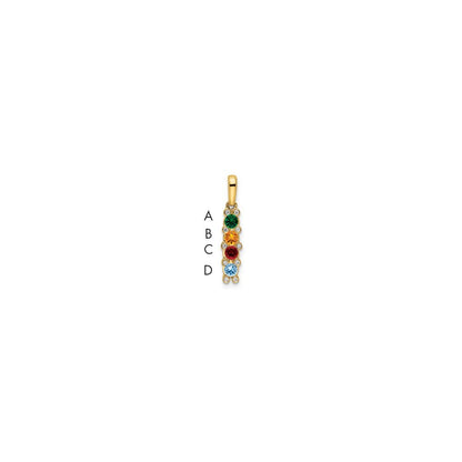 14k Yellow Gold Family Jewelry Diamond Semi-Set Pendant for Women