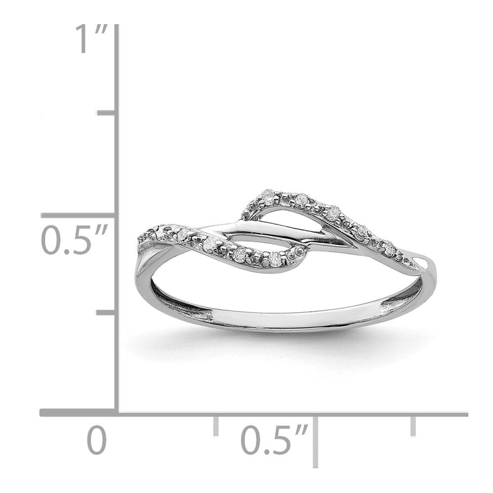 Sterling Silver Rhodium Plated Diamond Ring