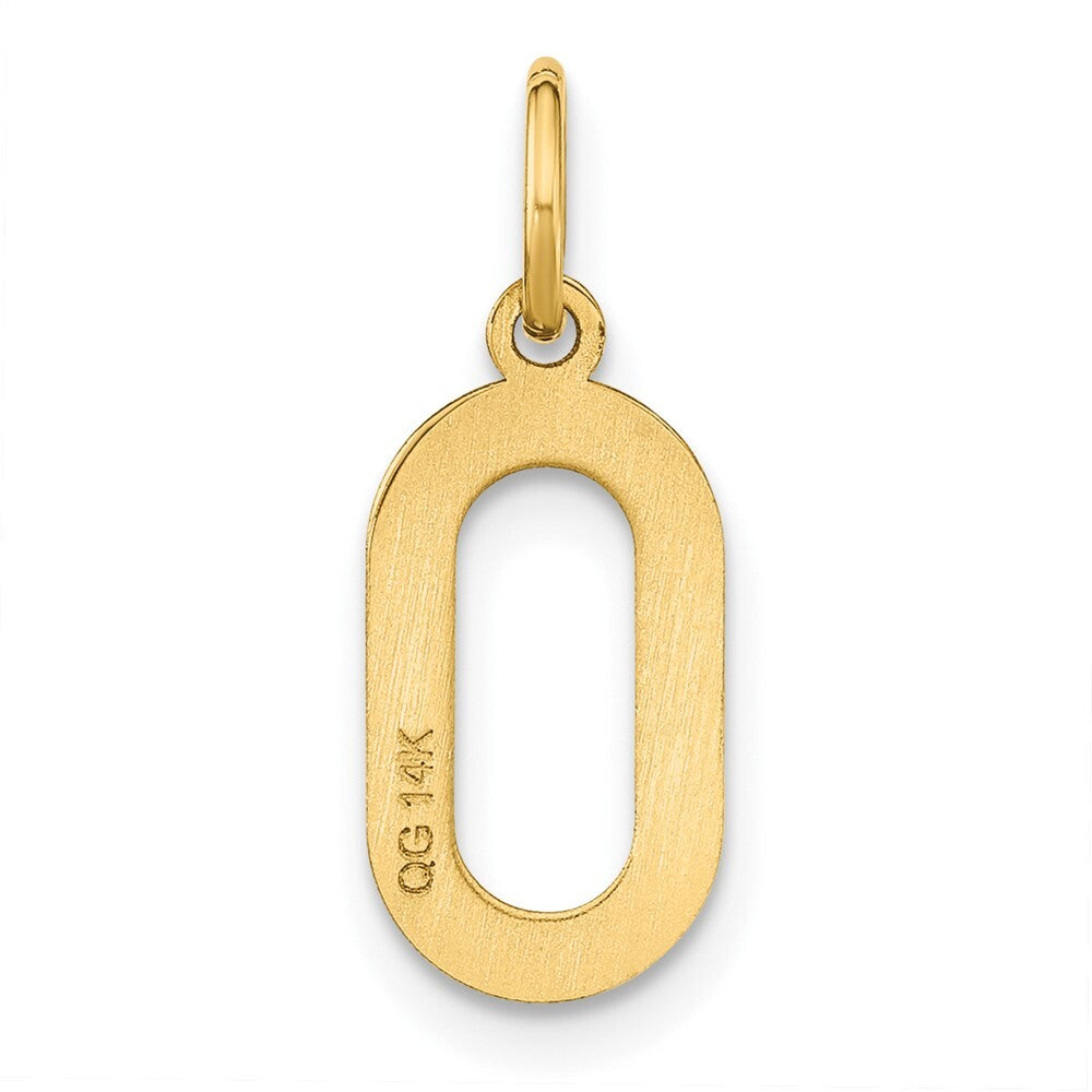 14k Yellow Gold Letter O Initial Pendant for Women