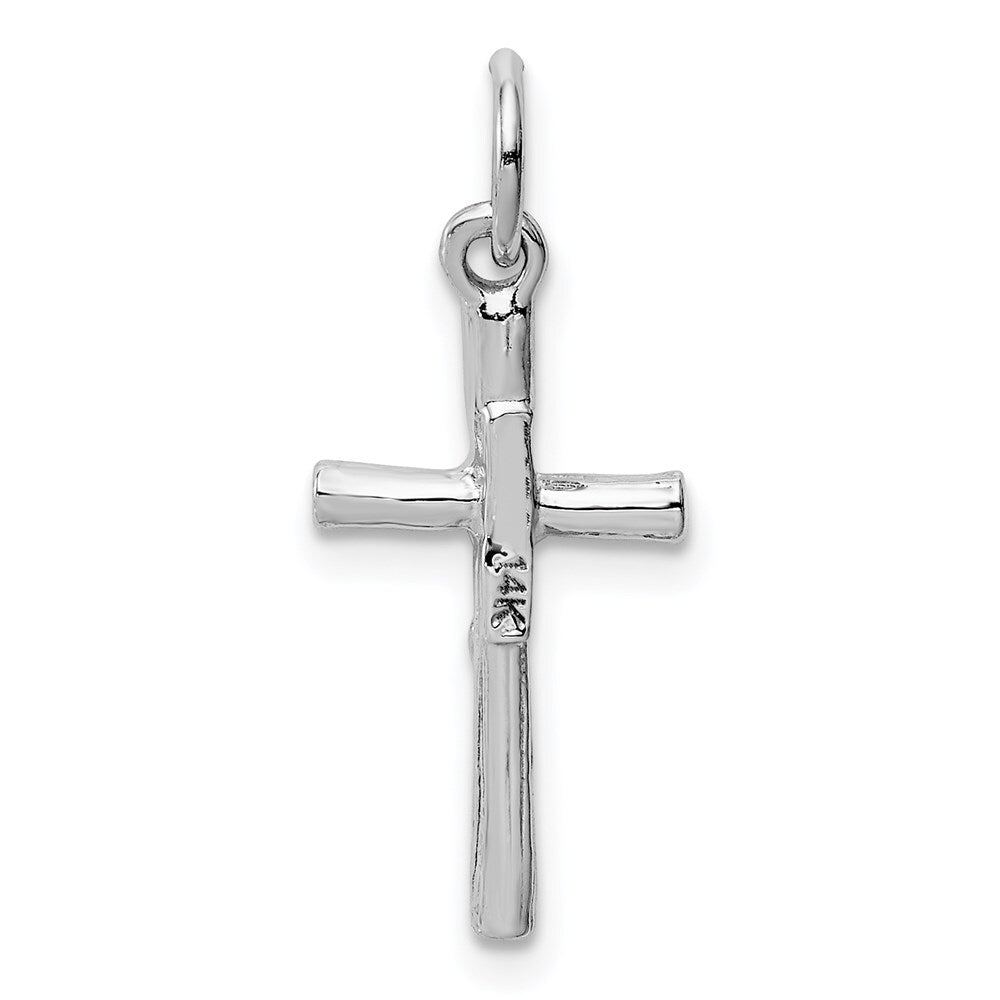 14k White Gold Crucifix Pendant for Women