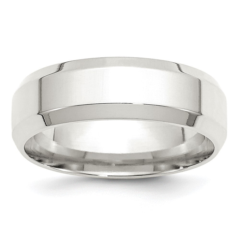Sterling Silver 7mm Beveled Edge Size 13 Band Ring