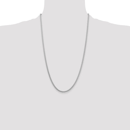 Sterling Silver Rhodium-plated 2.5mm Round Spiga Chain