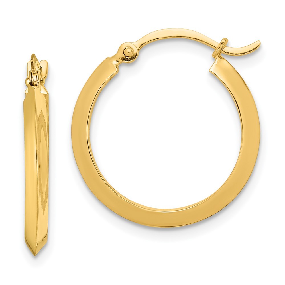 14k Yellow Gold Polished Hoop Earrings