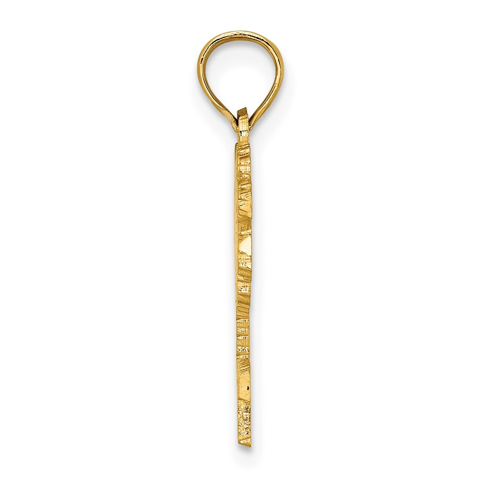 14k Yellow Gold JAMAICA Under Palm Tree Charm Pendant for Women