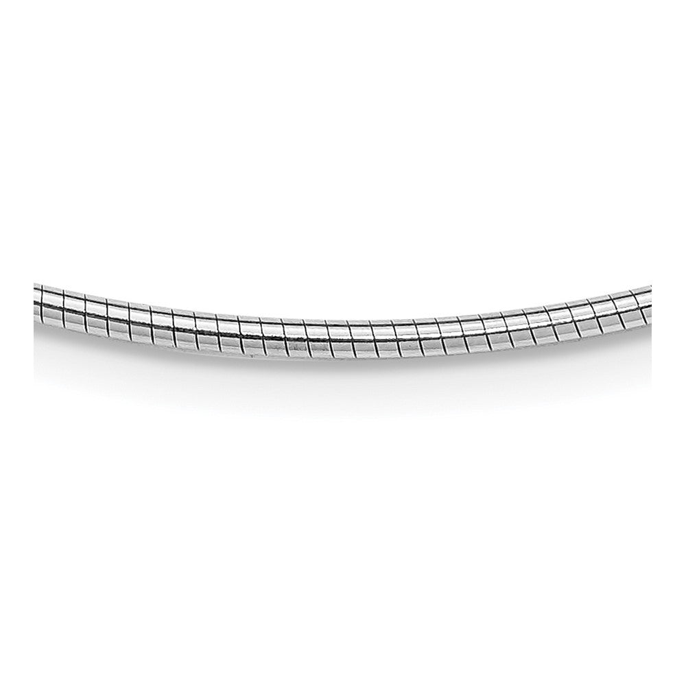 Sterling Silver Rhodium-plated 2mm Round w/2in ext Cubetto