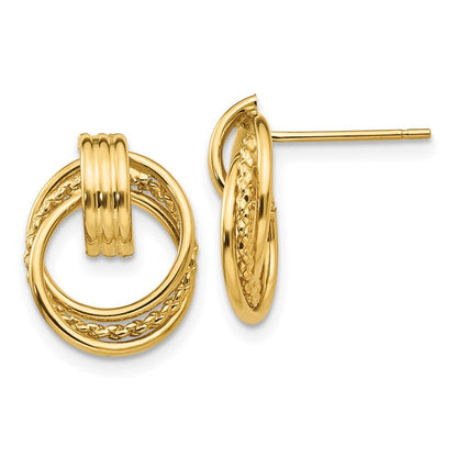 14k Yellow Gold Polished Fancy Drop & Dangle Earrings