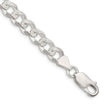 Sterling Silver 7.5mm Curb Chain Bracelet