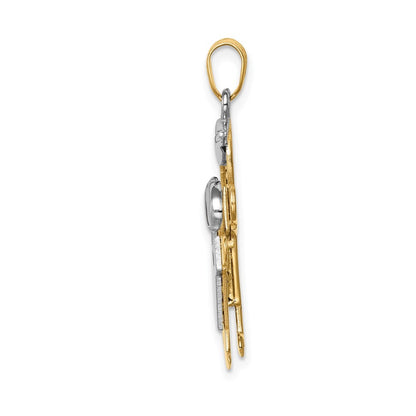 14k Two-Tone Gold Big Boy and Little Boy Engravable Charm