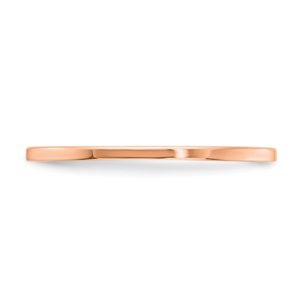 14K Rose Gold 1.2mm Flat Polished Stackable Band Ring Size 10