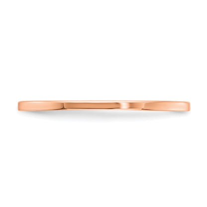 14K Rose Gold 1.2mm Flat Polished Stackable Band Ring Size 10
