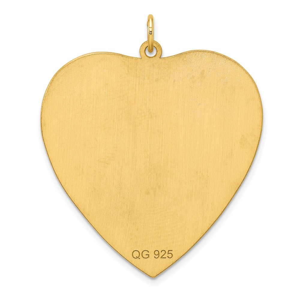 Sterling Silver GP Engraveable Heart Polished Disc Charm