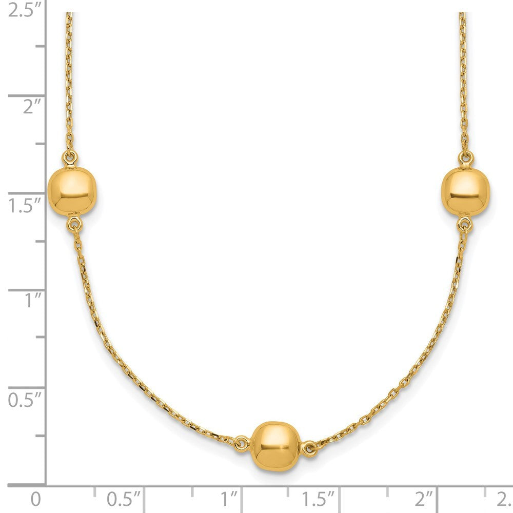14k Yellow Gold Polished 5 Station 16in w/2 in ext. Necklace