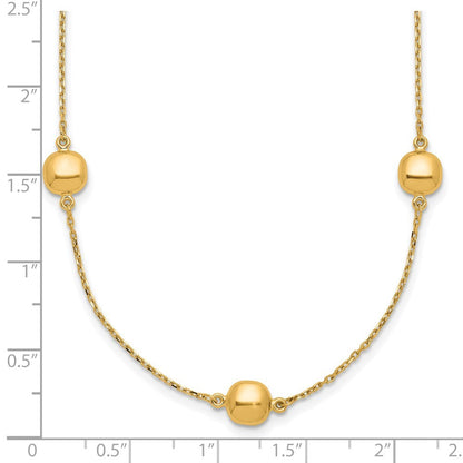 14k Yellow Gold Polished 5 Station 16in w/2 in ext. Necklace