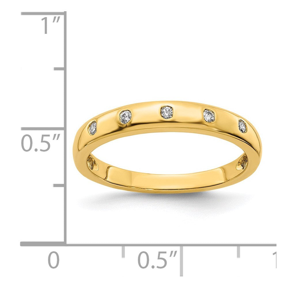 14K Yellow Gold 5-stone Diamond Ring Size 7