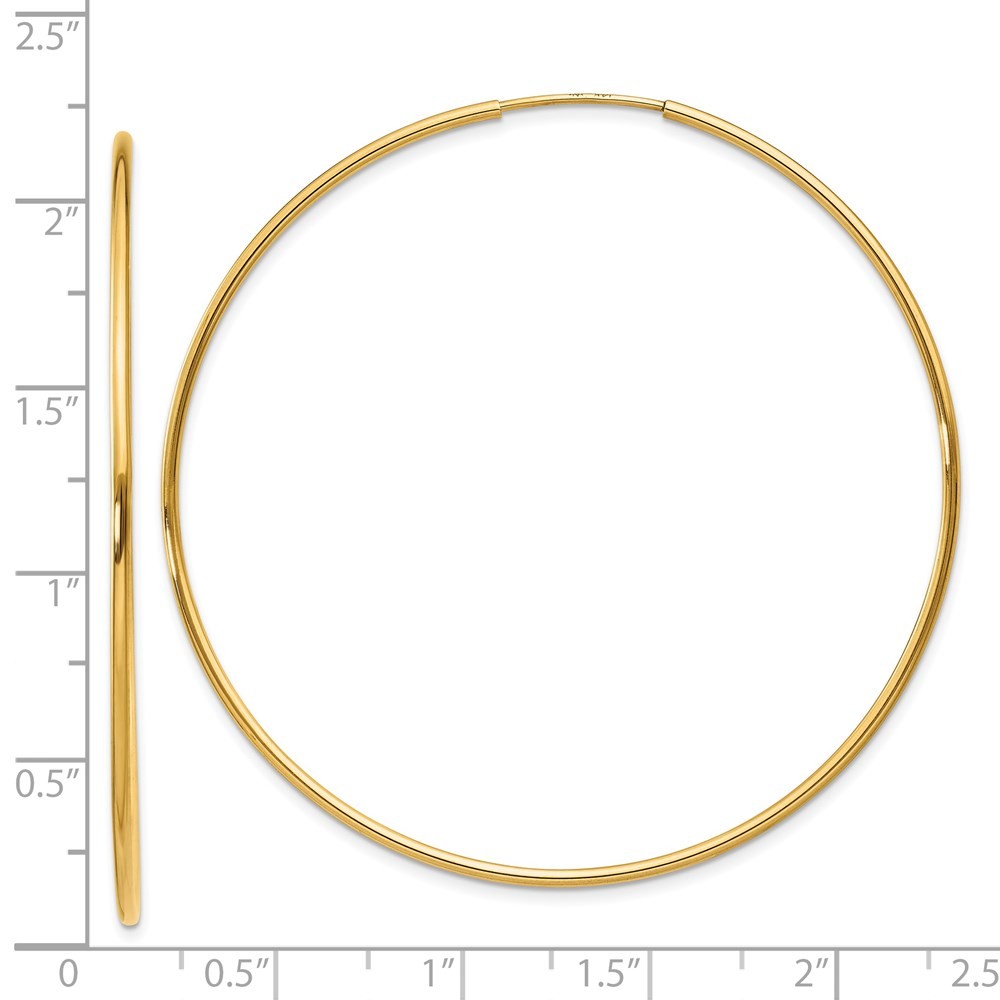14k Yellow Gold 1.25mm Endless Hoop Earring