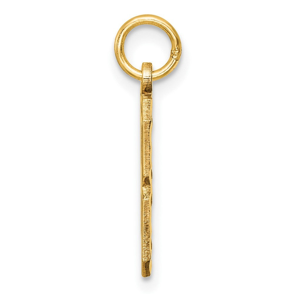14k Yellow Gold Medium Diamond-cut Number 8 Charm