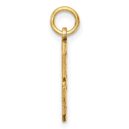 14k Yellow Gold Medium Diamond-cut Number 8 Charm