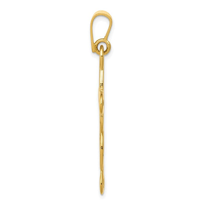 14k Yellow Gold Polished Cross Pendant