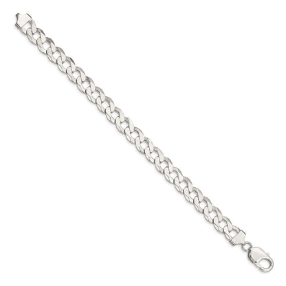 Sterling Silver 9.75mm Flat Curb Chain Bracelet