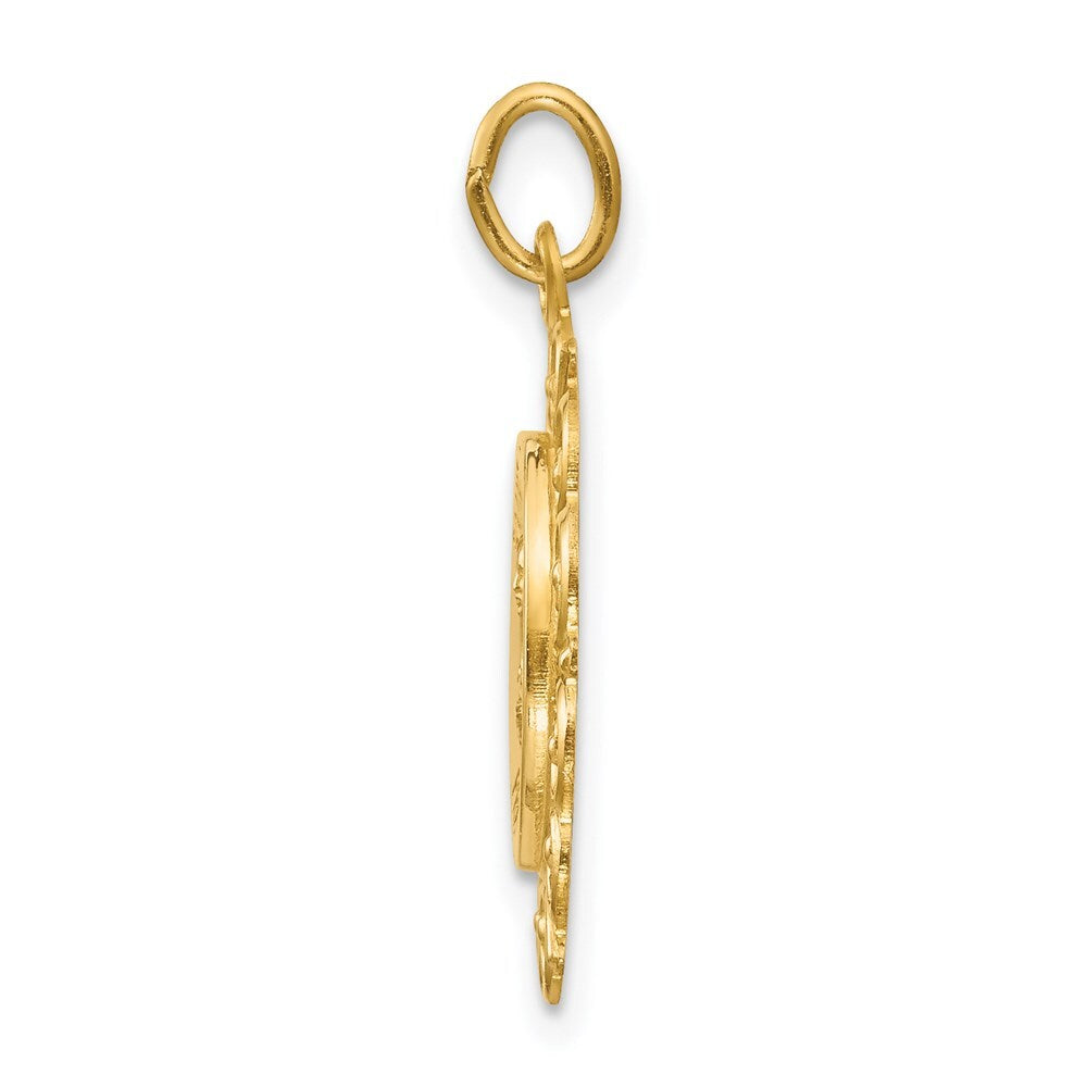 14k Yellow Gold Saint Theresa Medal Charm Pendant for Women