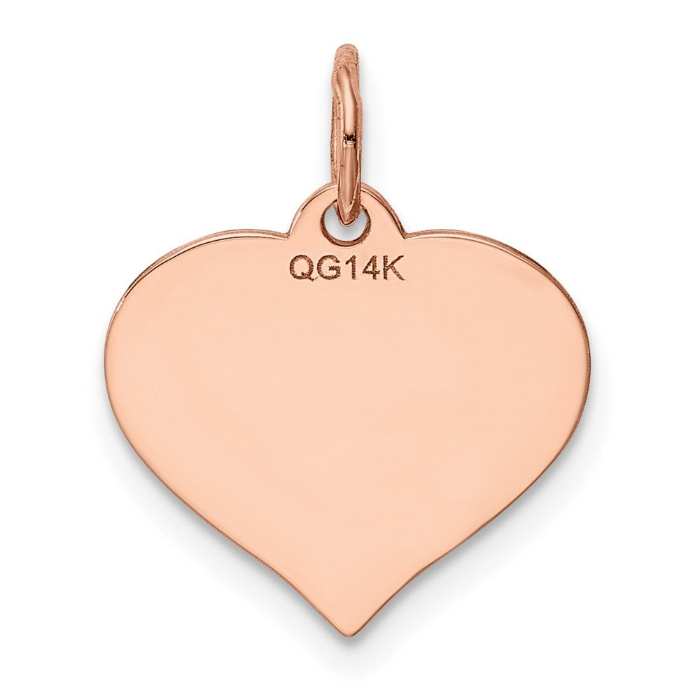 14k Rose Gold Heart Disc Charm Pendant