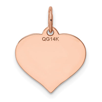 14k Rose Gold Heart Disc Charm Pendant