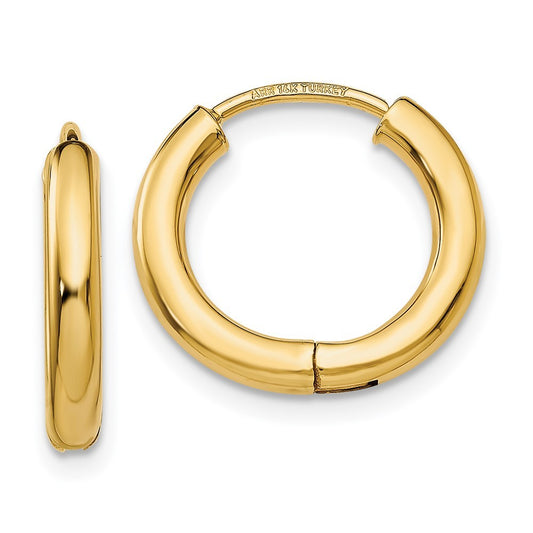 14k Yellow Gold Polished Hollow Hoop Earrings