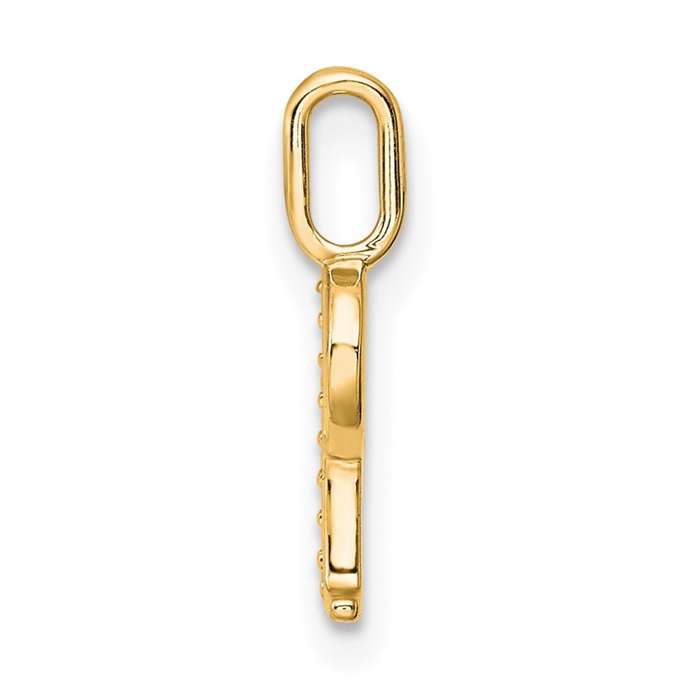 14k Yellow Gold Diamond Letter P Initial Pendant