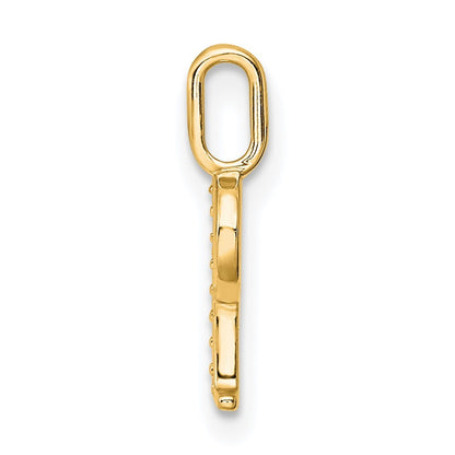 14k Yellow Gold Diamond Letter P Initial Pendant
