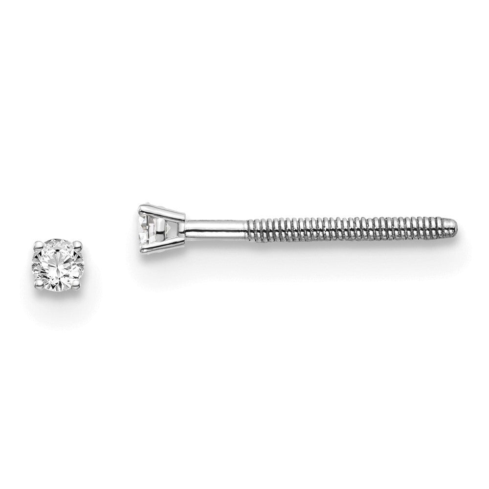 14k White Gold .05ct. SI3 G-I Diamond Thread on/off Stud Earrings
