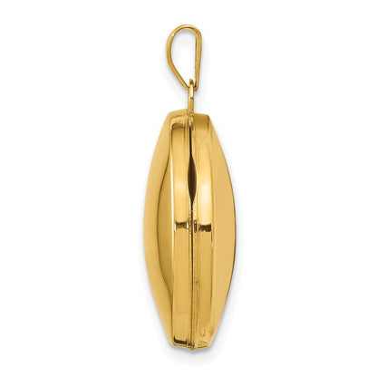14k Yellow Gold Polished Domed 20mm Round Locket