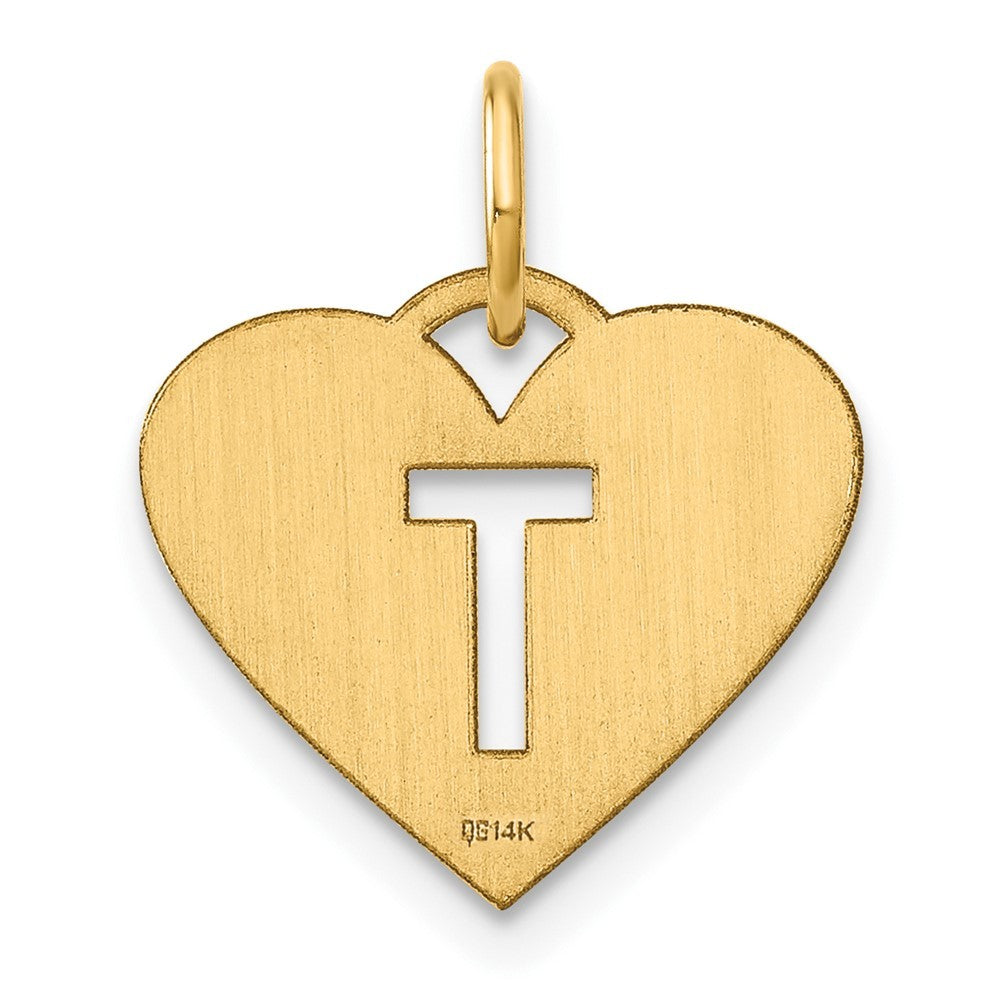 14k Yellow Gold Initial Letter T Initial Charm