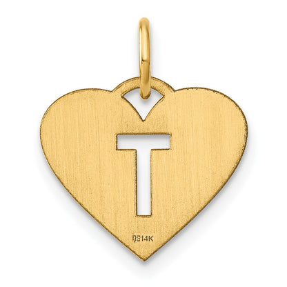 14k Yellow Gold Initial Letter T Initial Charm