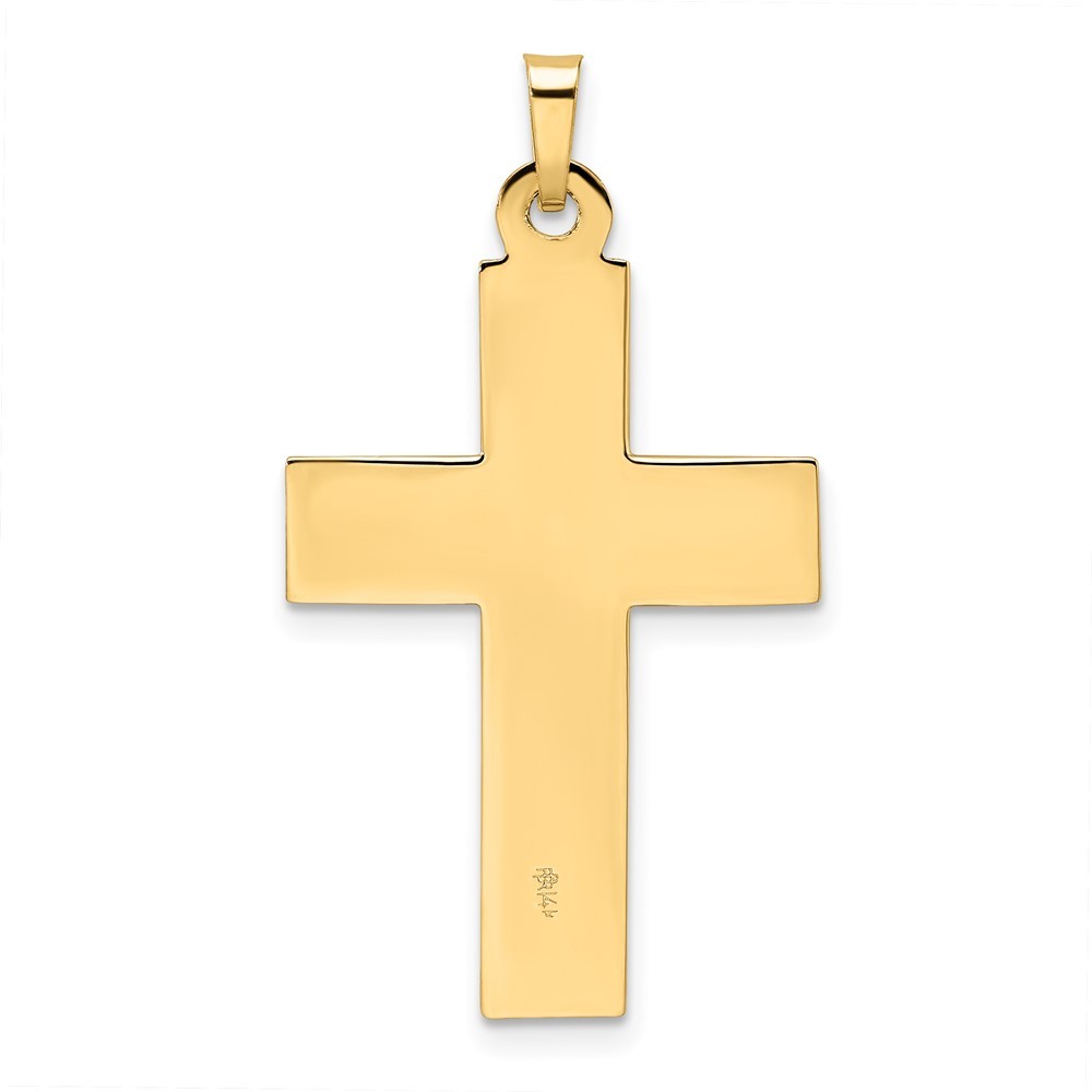 14k Two-Tone Gold Polished Solid INRI Crucifix Pendant