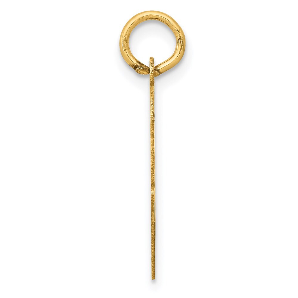 14k Yellow Gold Large Script Letter O Initial Charm Pendant for Women