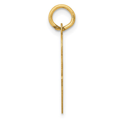 14k Yellow Gold Large Script Letter O Initial Charm Pendant for Women