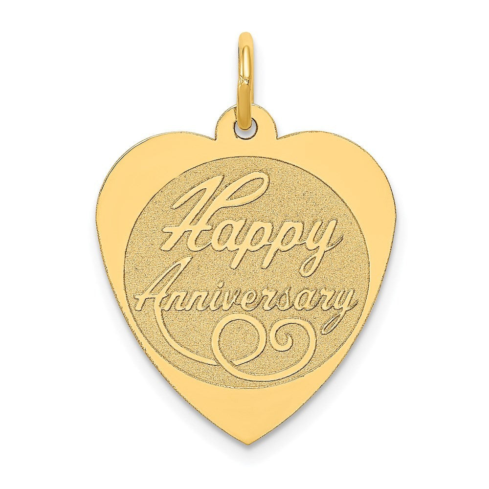 14k Yellow Gold HAPPY ANNIVERSARY Heart Charm