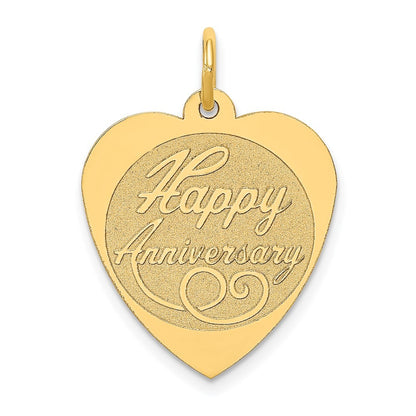 14k Yellow Gold HAPPY ANNIVERSARY Heart Charm